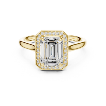Regal Halo Emerald-Cut Diamond Ring