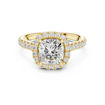 Celestique Halo Cushion Ring