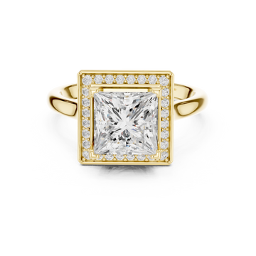 Princess-Cut Halo Diamond Ring