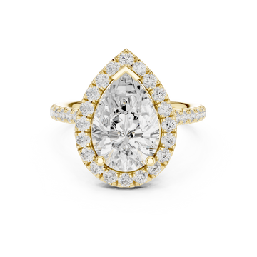 Elegant Halo Pave Diamond Ring