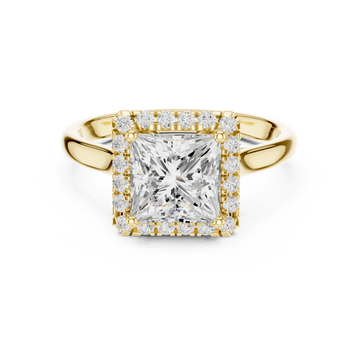 Princess Cut Halo Ring