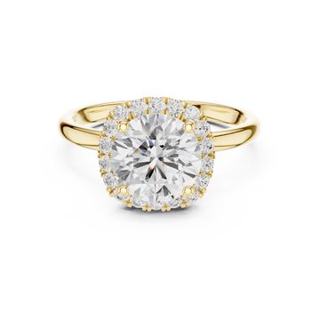 Halo Diamond Ring with Pave Band