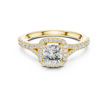 Cushion-Cuts Halo Diamonds Ring