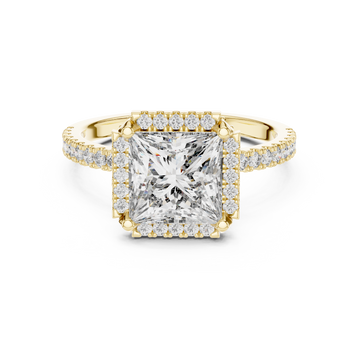 Royal Radiance Princess-Cut Halo Diamond Ring