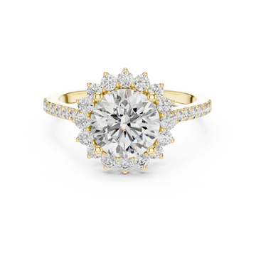 Classic Floral Halo Diamond Ring