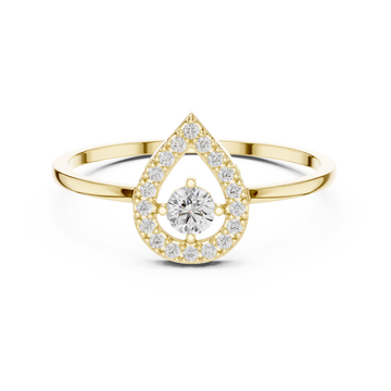 Heart-Shaped Halo Diamond Ring
