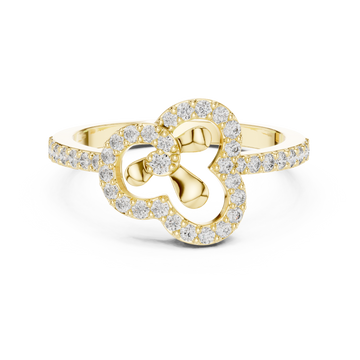 Floral Halo Diamond Ring