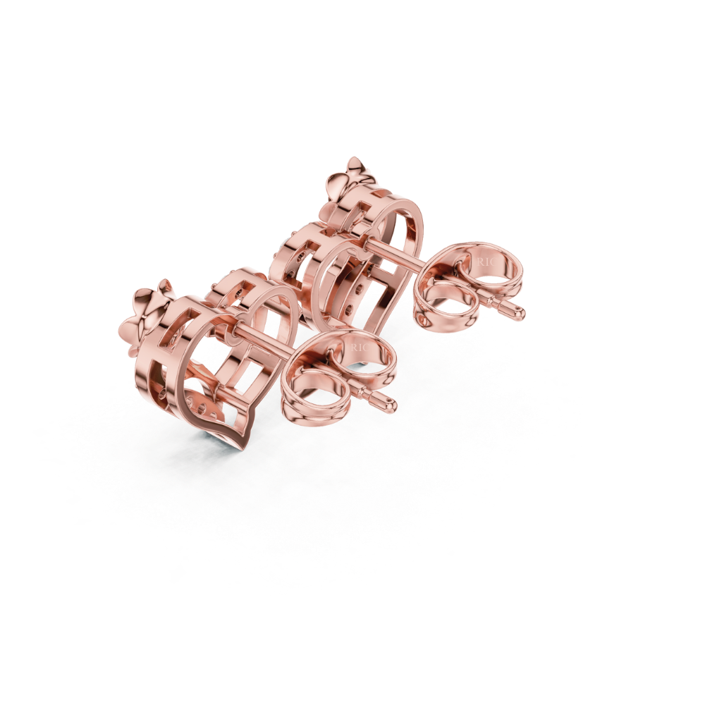 Golden Bloom Heart Diamond Earrings