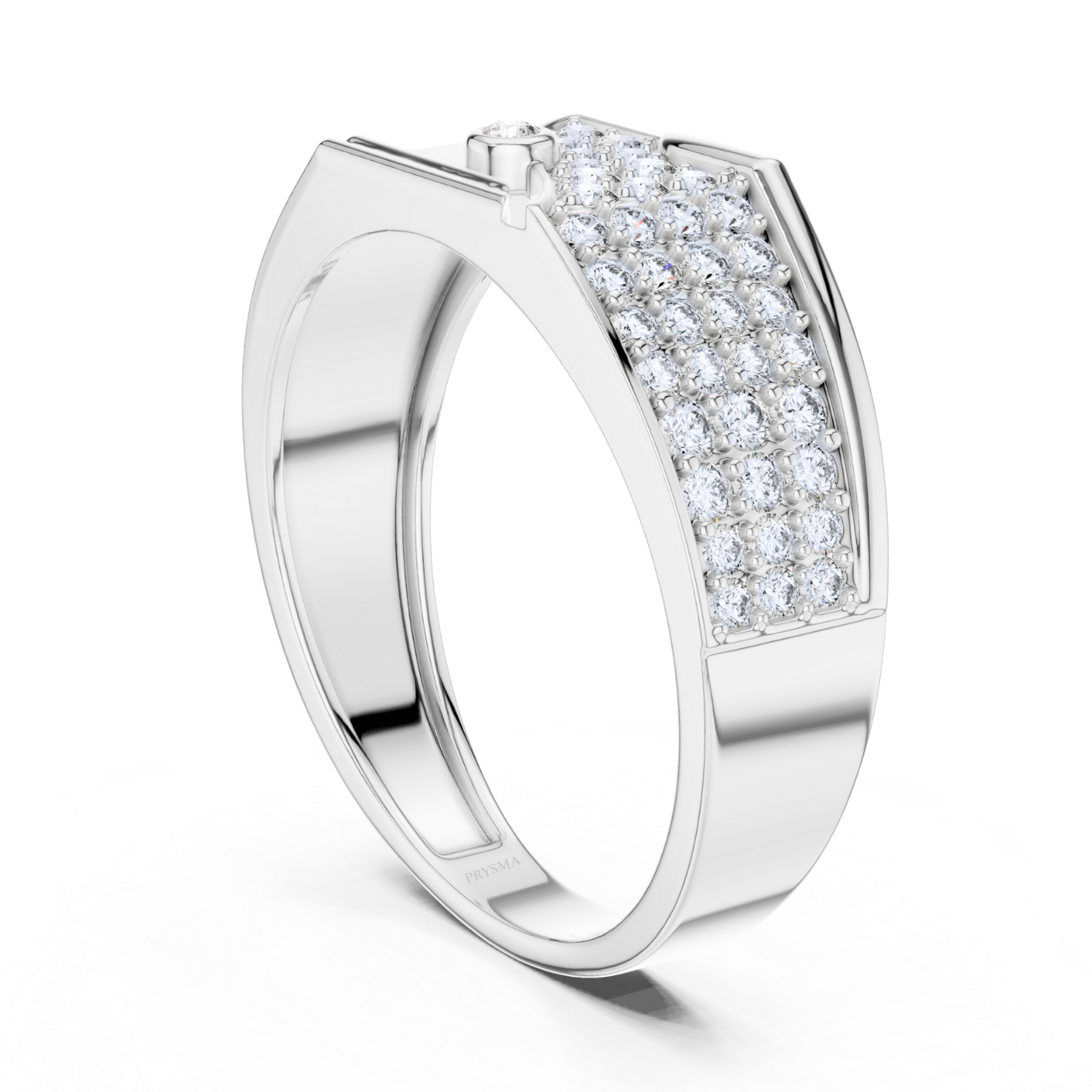 Modern Pave Diamond Accent Ring