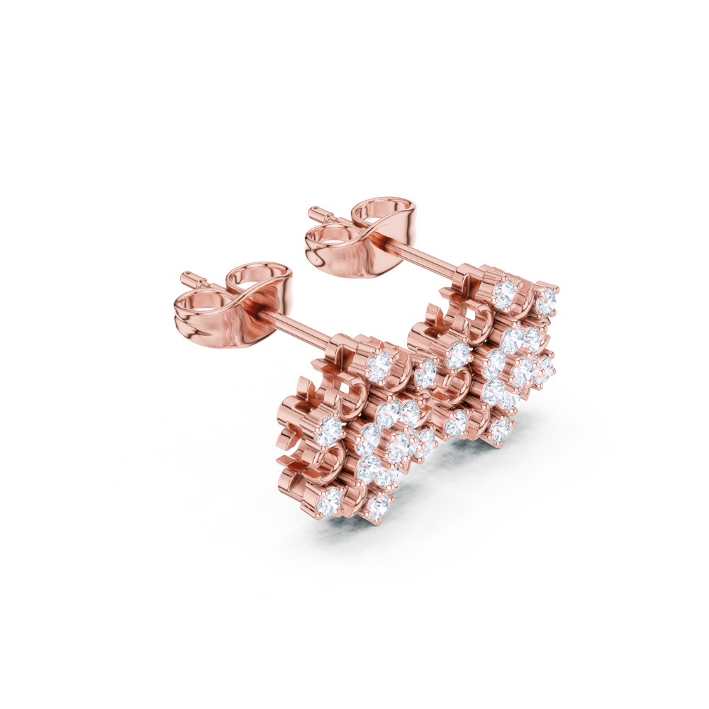 Celestial Bloom Diamond Stud Earrings