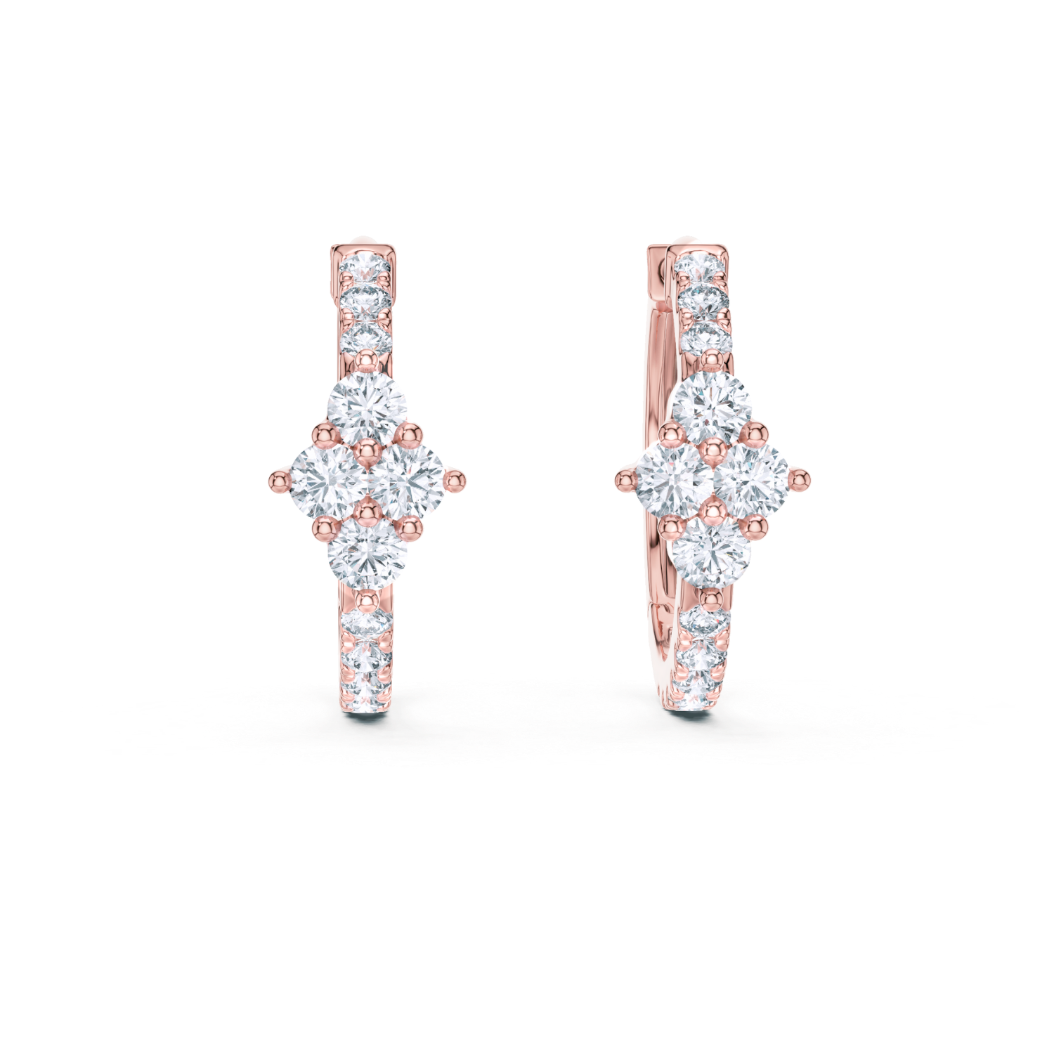 Ethereal Cluster Diamond Huggie Hoops