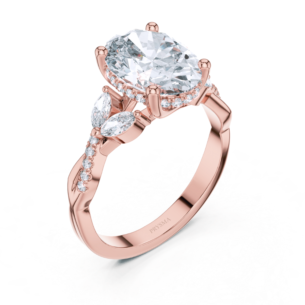 Celestia Oval Marquise Diamond Ring