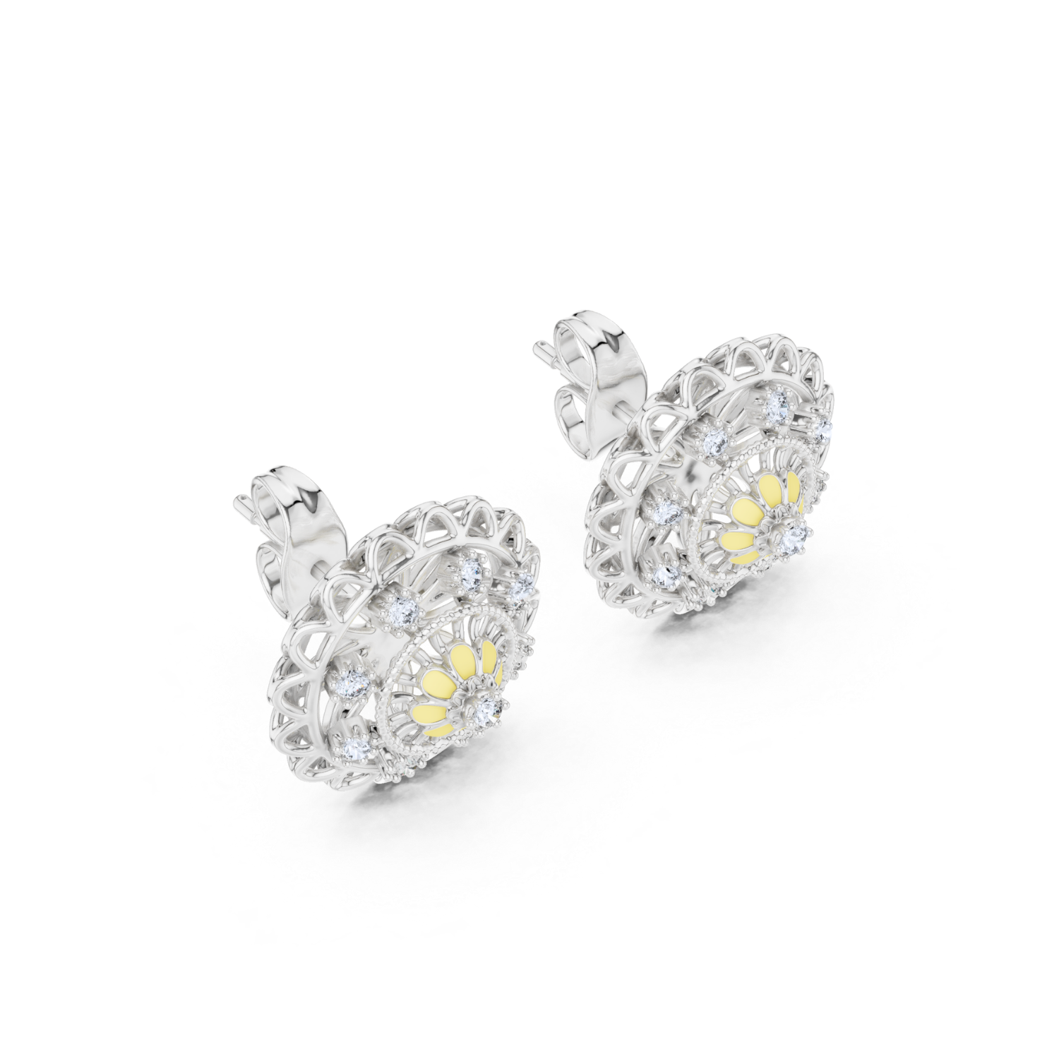 Floral Radiance Stud Earrings