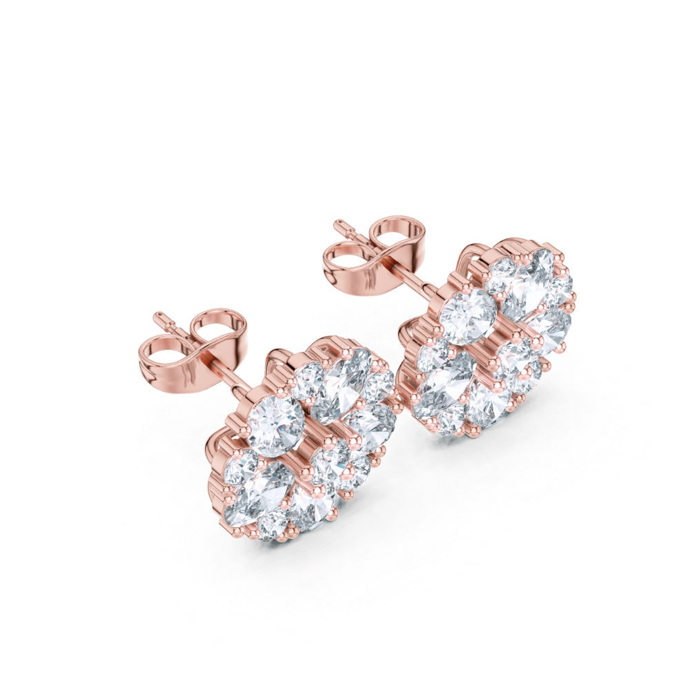 Aurora Bloom Diamond Stud Earrings