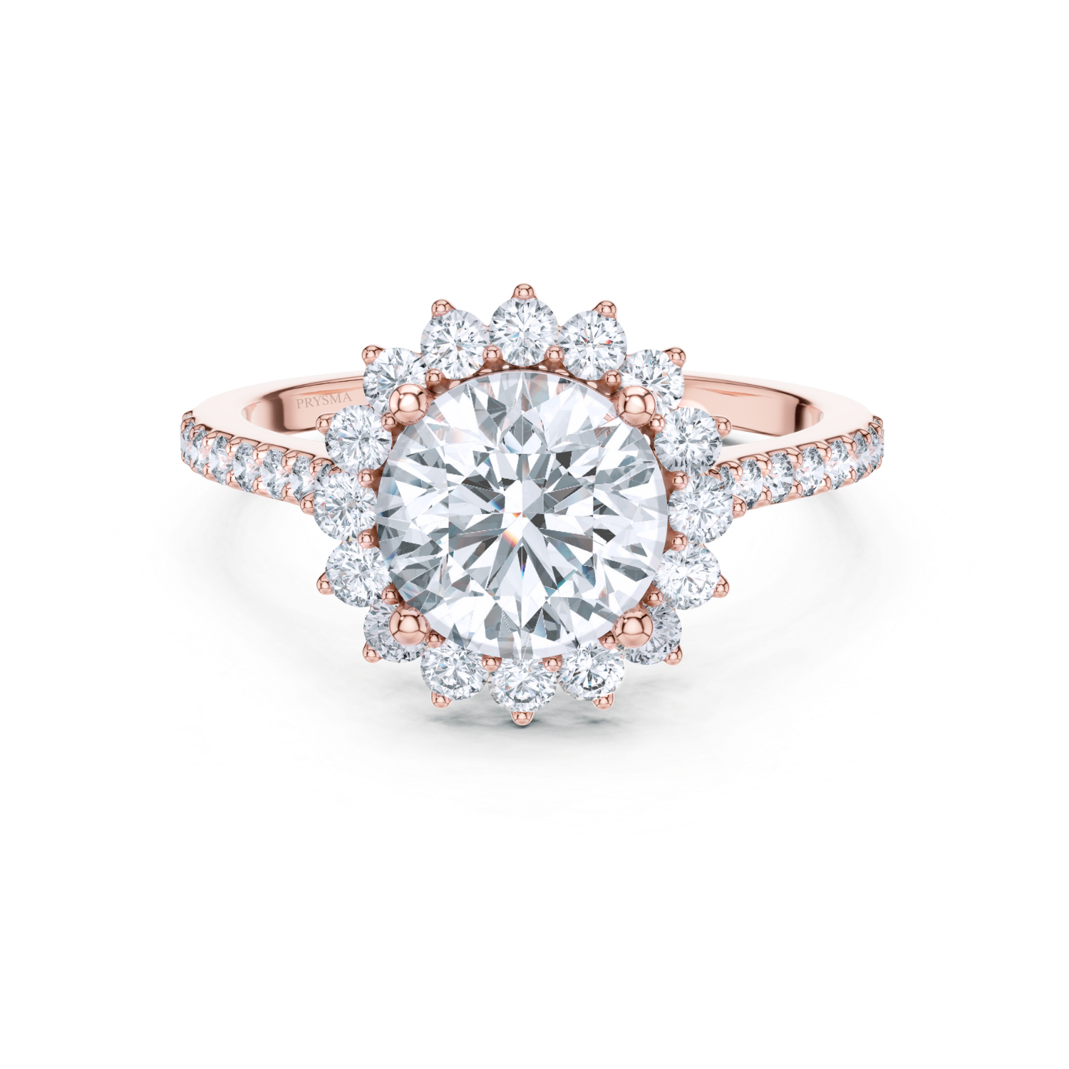 Classic Floral Halo Diamond Ring