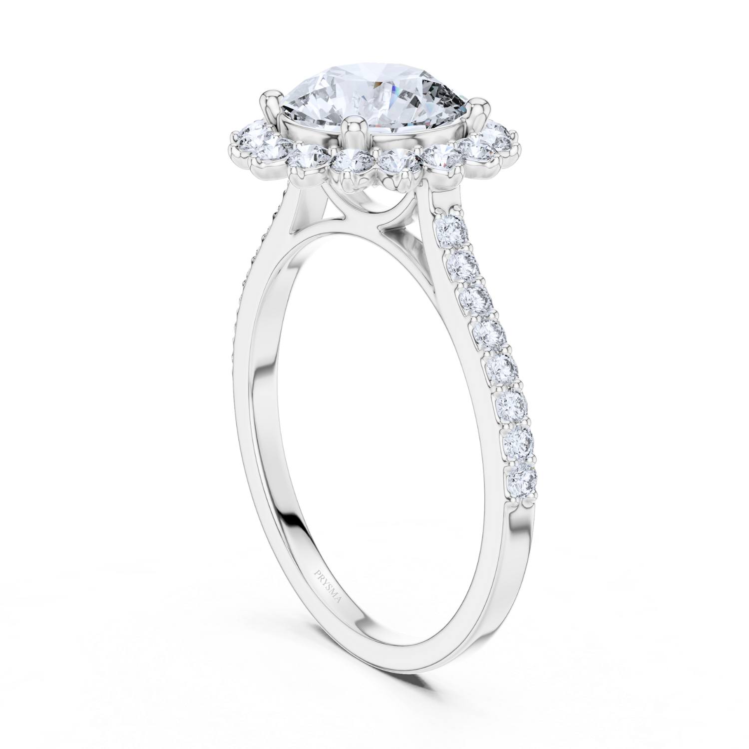 Classic Floral Halo Diamond Ring
