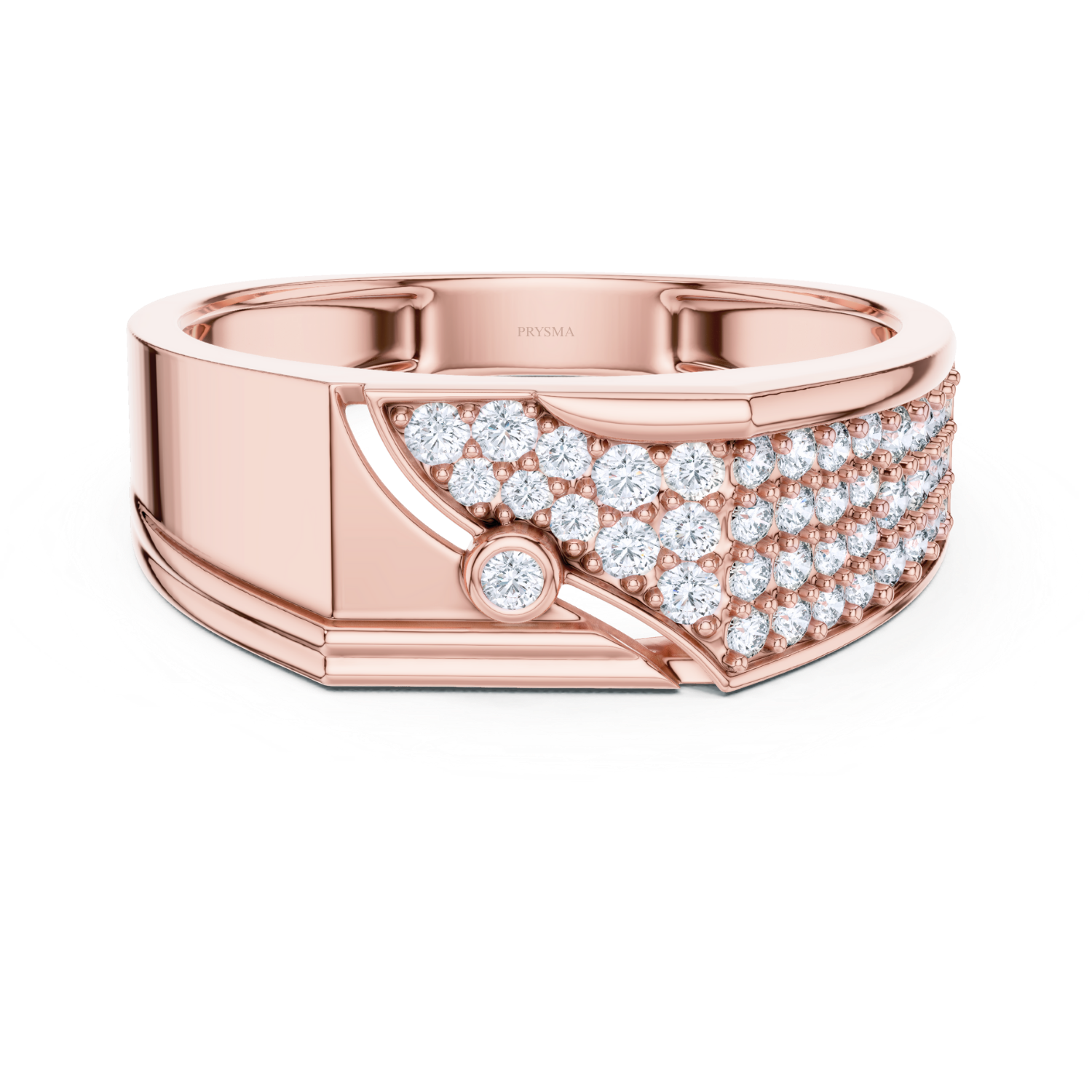 Modern Pave Diamond Accent Ring