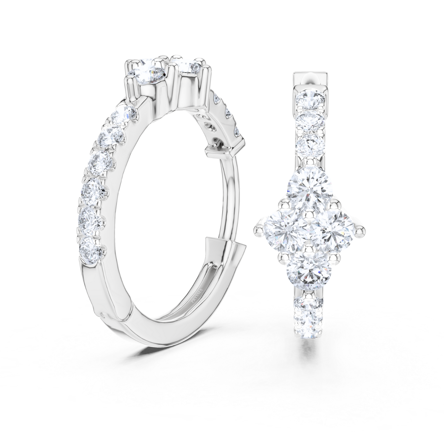 Ethereal Cluster Diamond Huggie Hoops