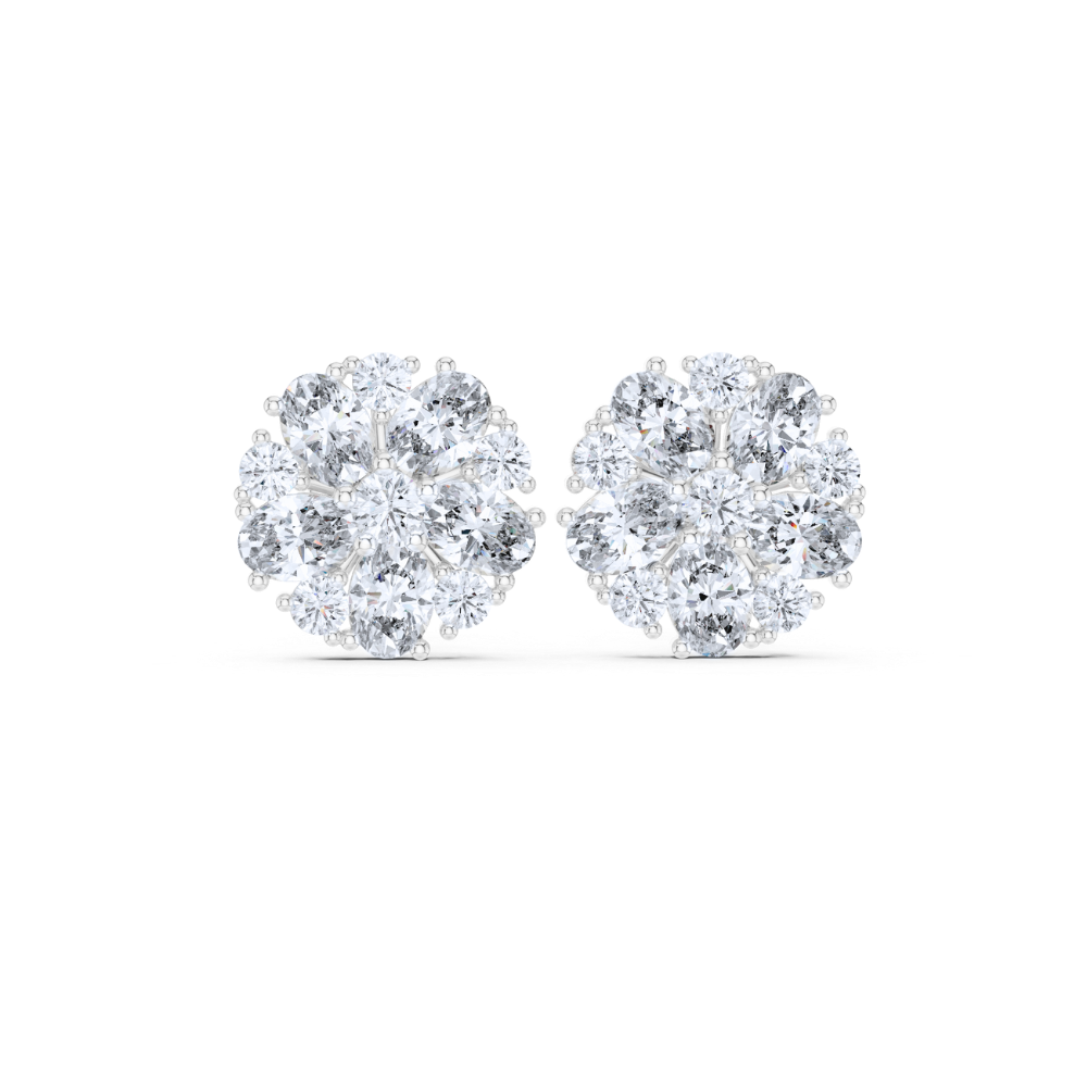 Aurora Bloom Diamond Stud Earrings