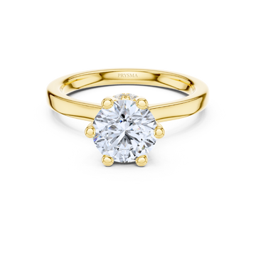 Classic Six-Prong Round Diamond Solitaire Ring