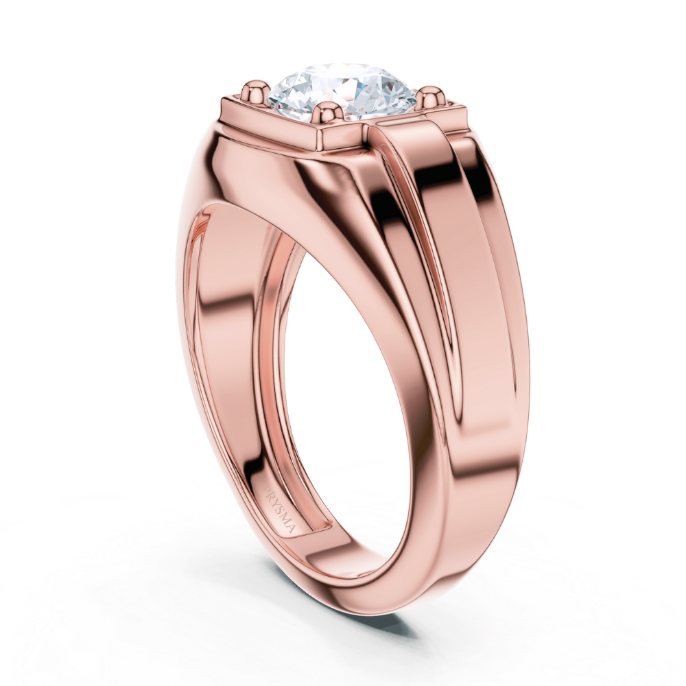 Regal Round Solitaire Men's Ring