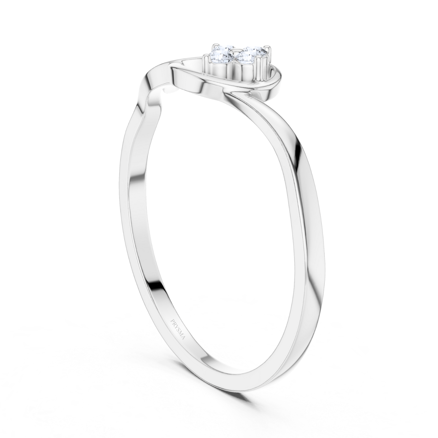 Elegant Twin Spark Heart Ring