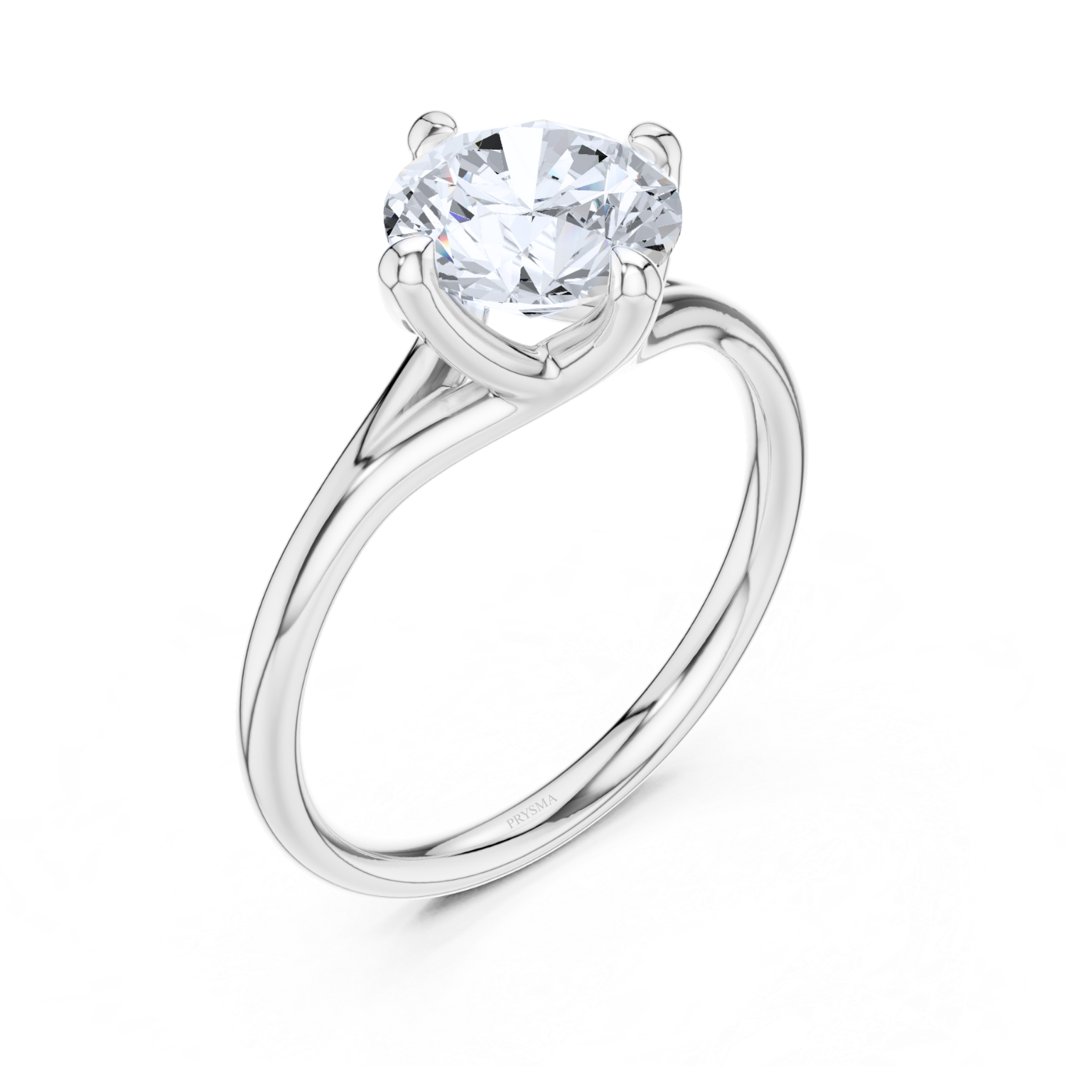 Modern Round Cut Solitaire Ring