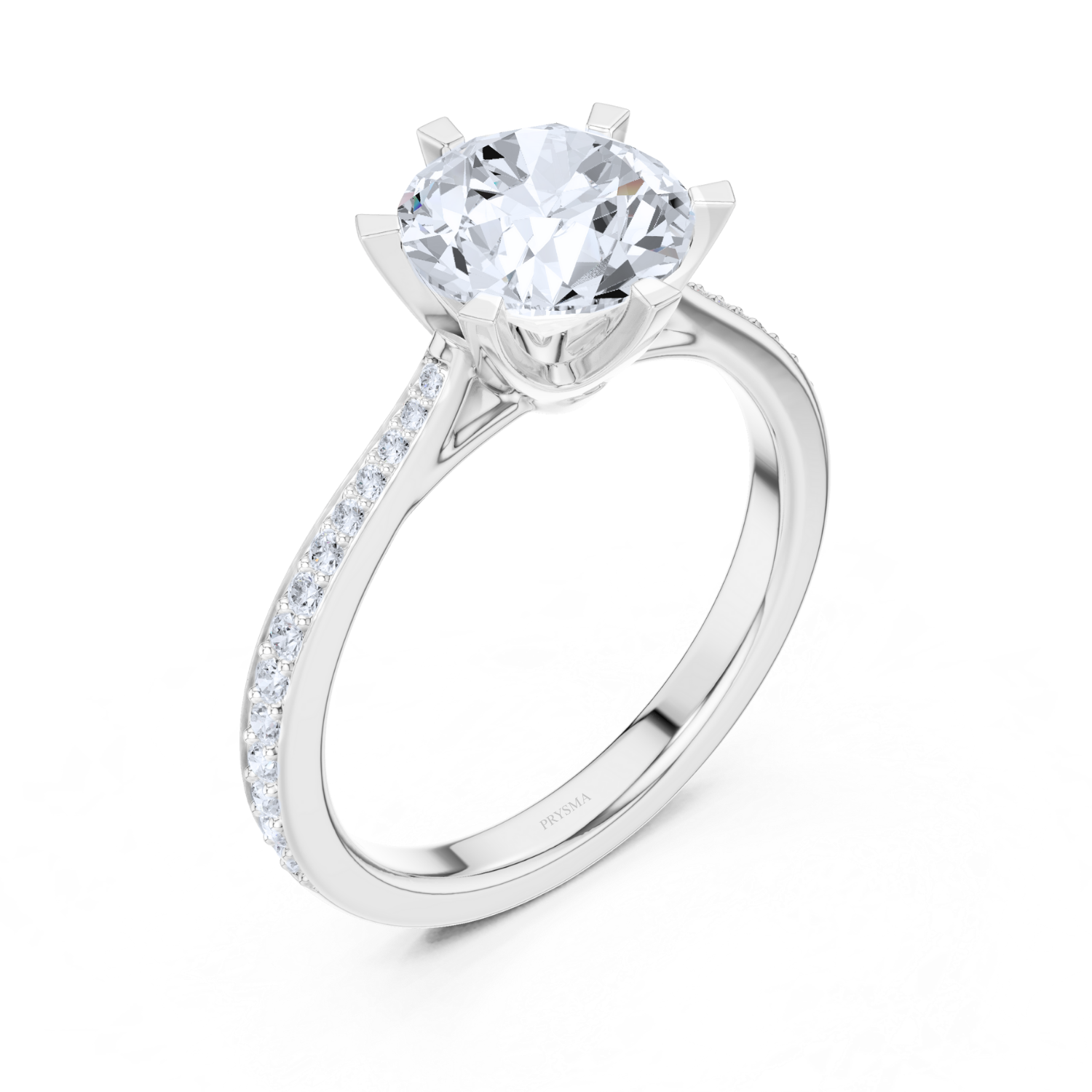 Classic Solitaire Pavé Ring
