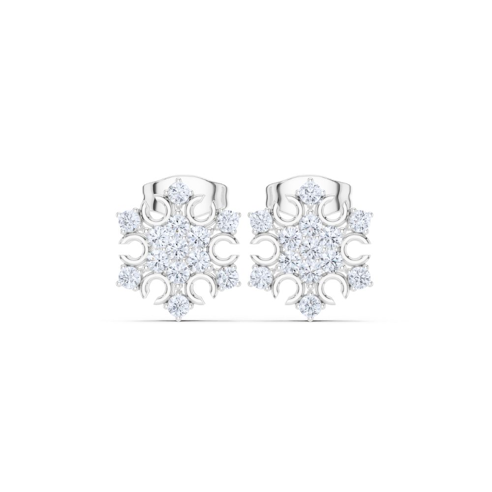 Celestial Bloom Diamond Stud Earrings