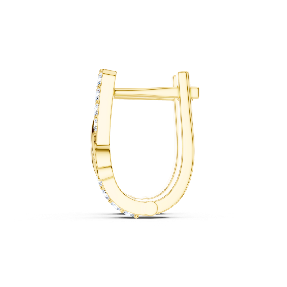 Golden Crest Diamond Huggie Earrings