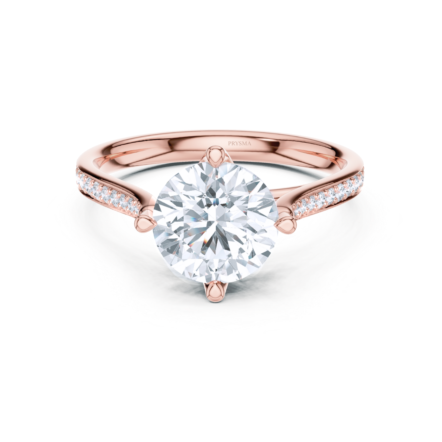 Pave-Set Diamond Solitaire Ring