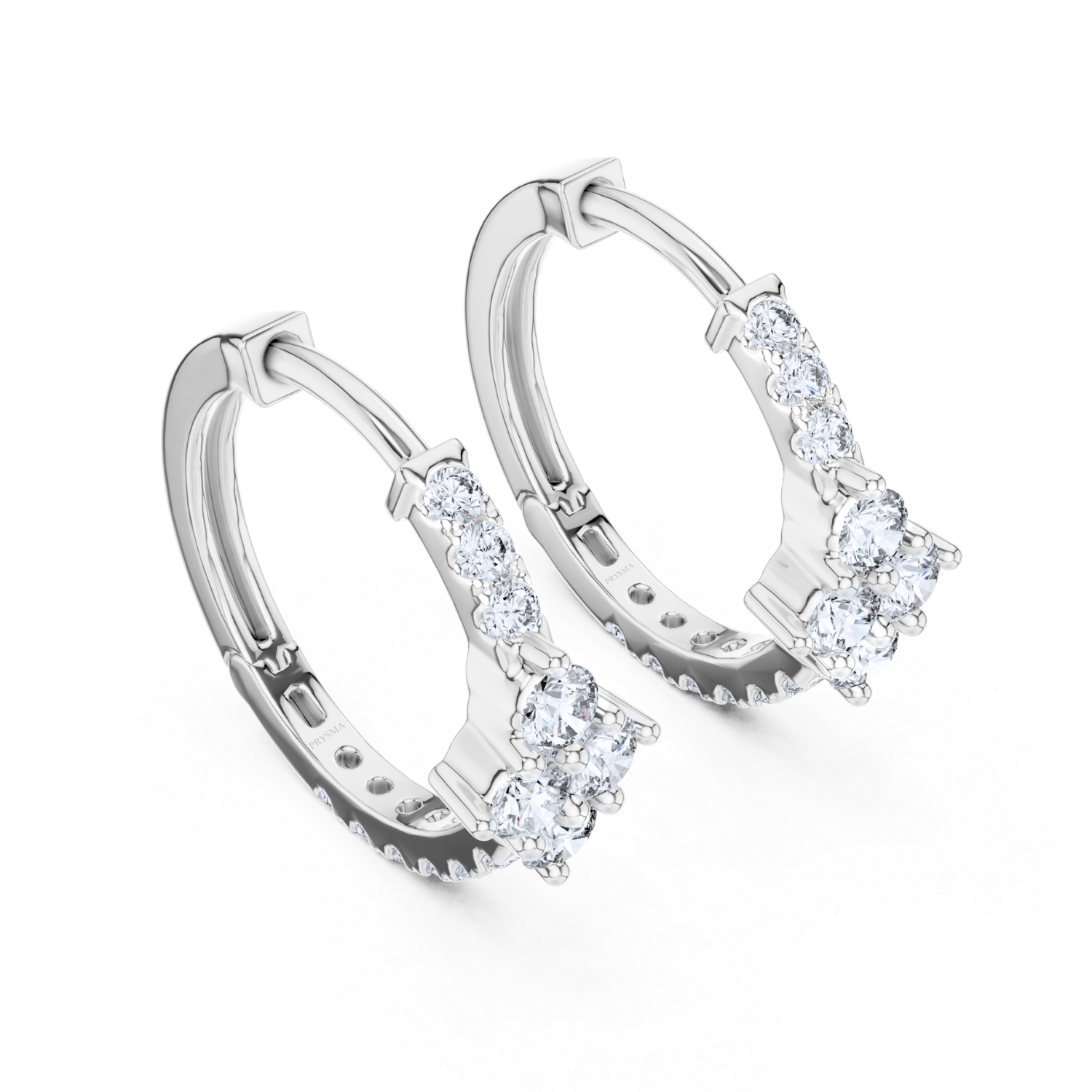 Ethereal Cluster Diamond Huggie Hoops