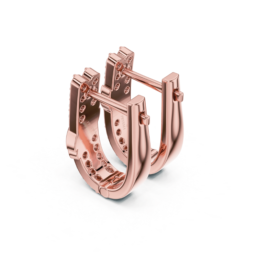 Golden Crest Diamond Huggie Earrings