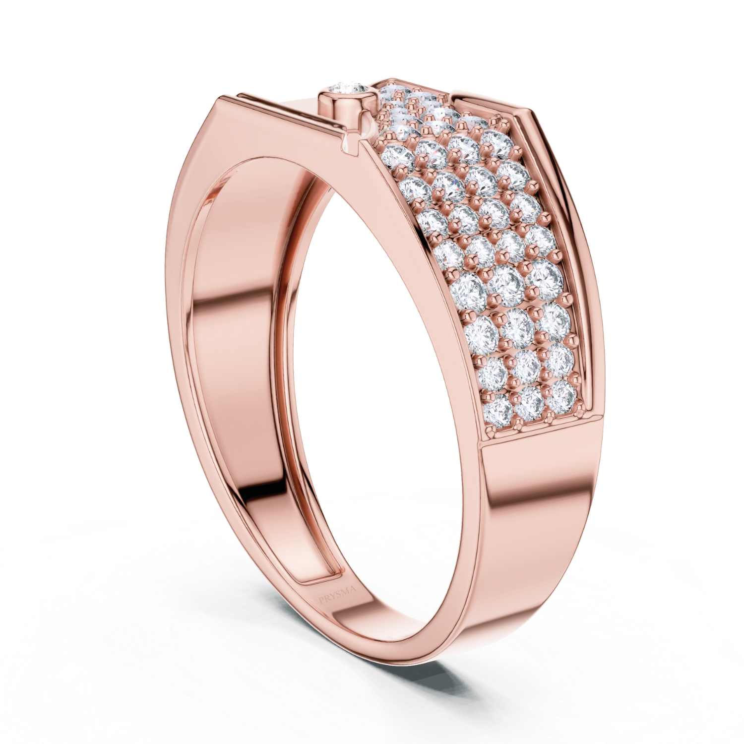 Modern Pave Diamond Accent Ring