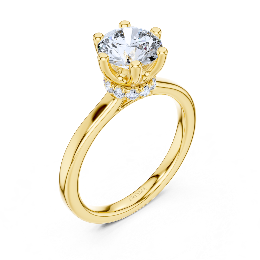 Classic Six-Prong Round Diamond Solitaire Ring