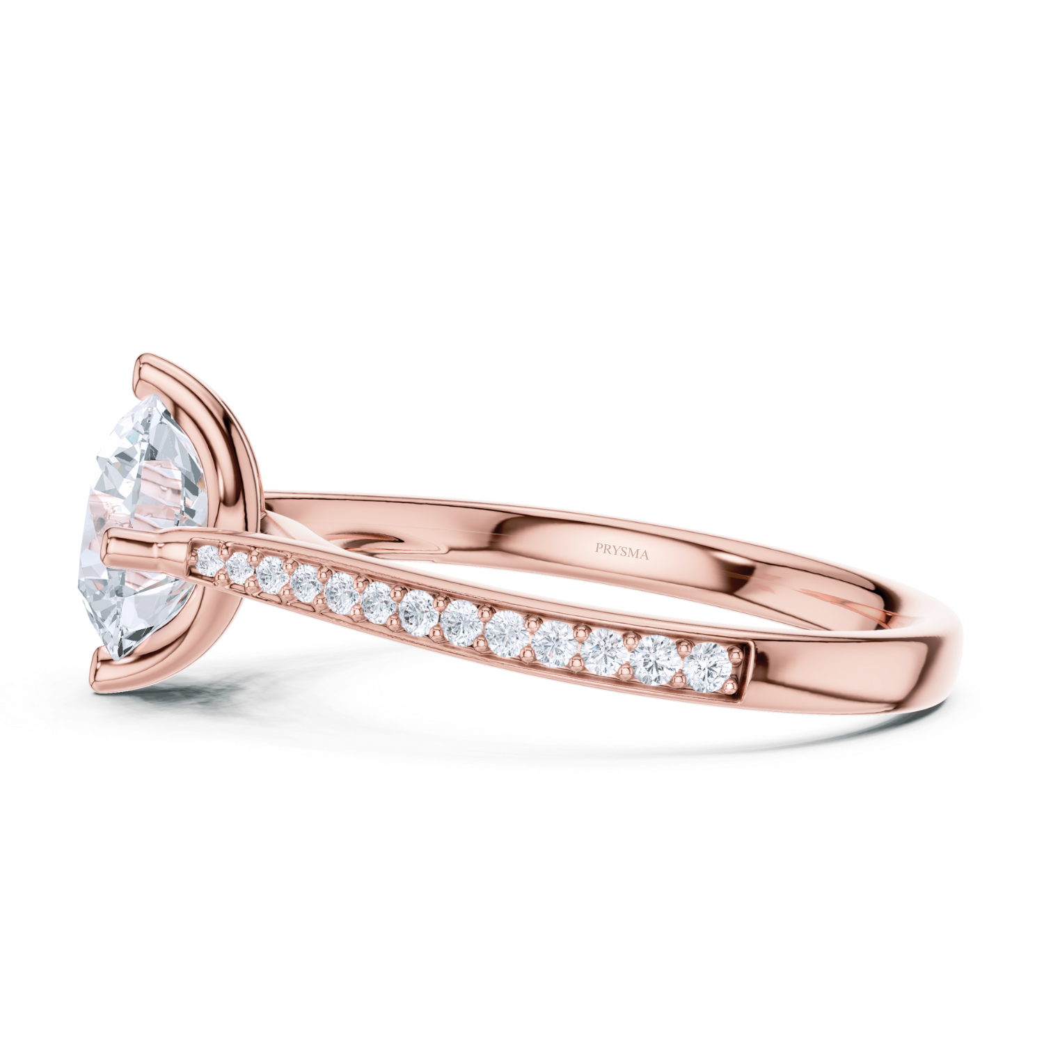 Pave-Set Diamond Solitaire Ring