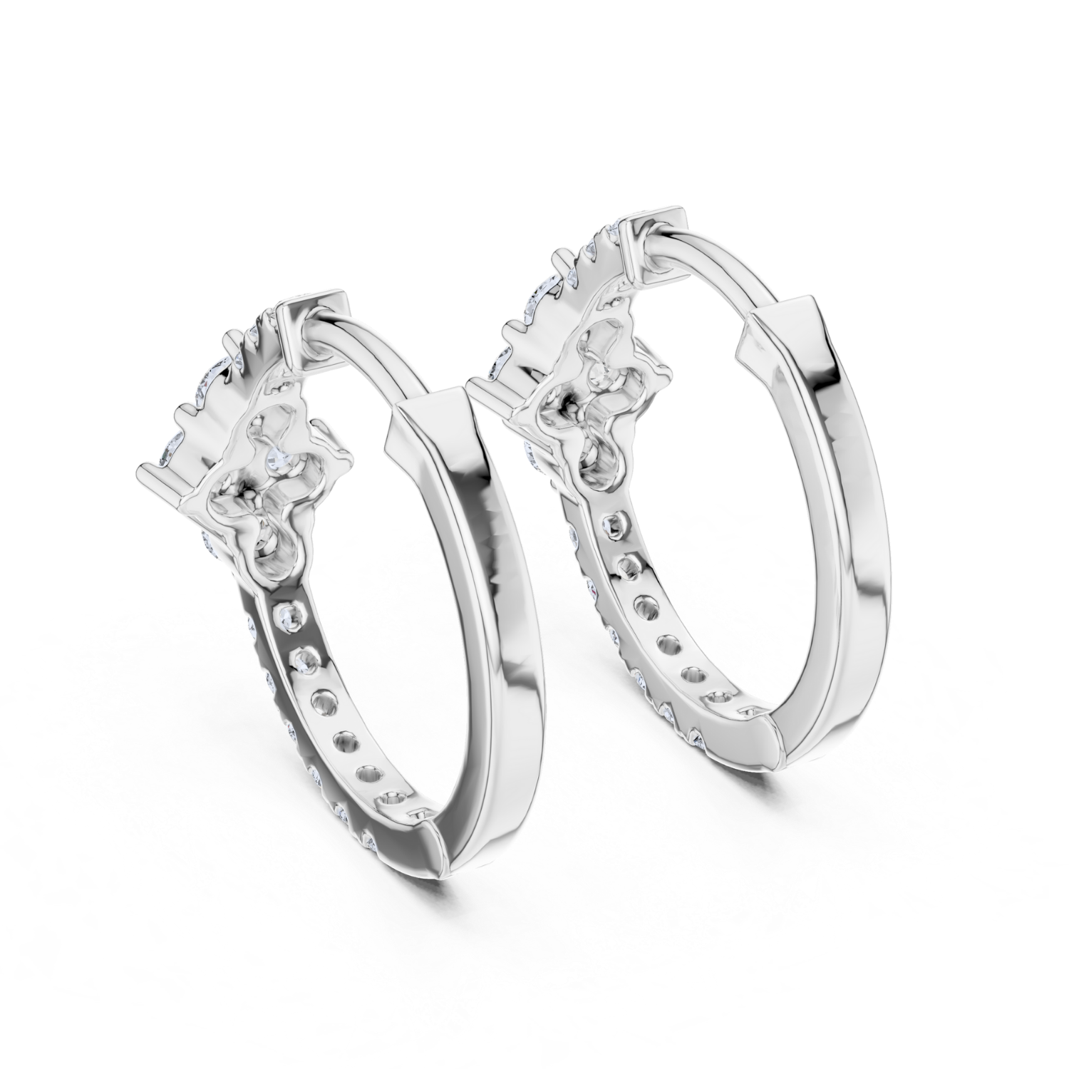 Ethereal Cluster Diamond Huggie Hoops