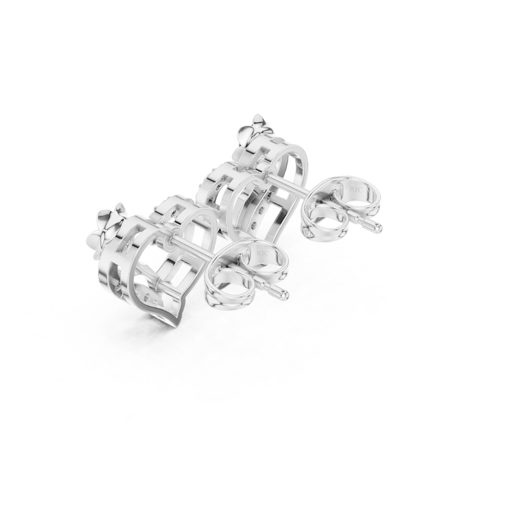 Golden Bloom Heart Diamond Earrings