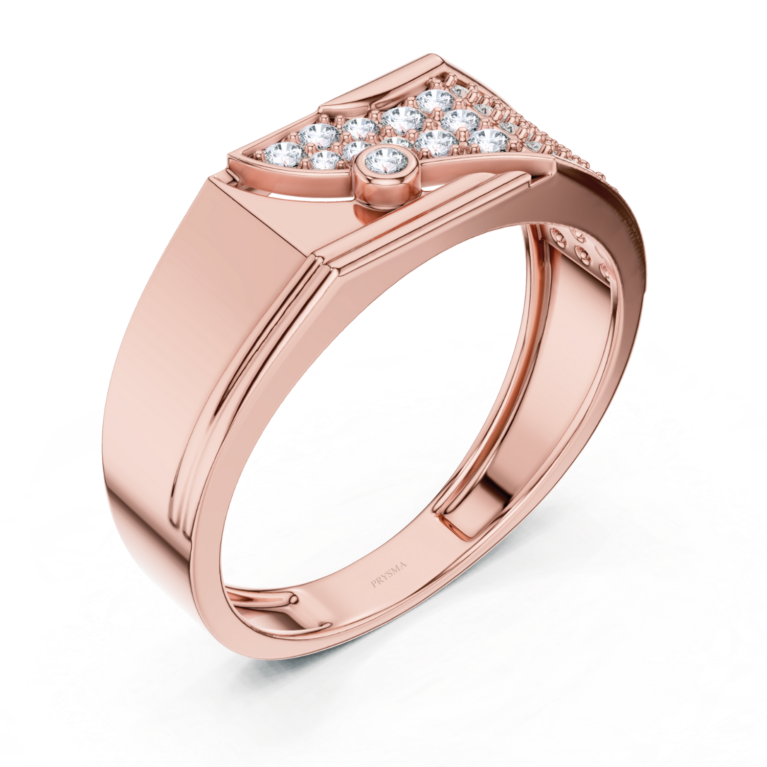 Modern Pave Diamond Accent Ring