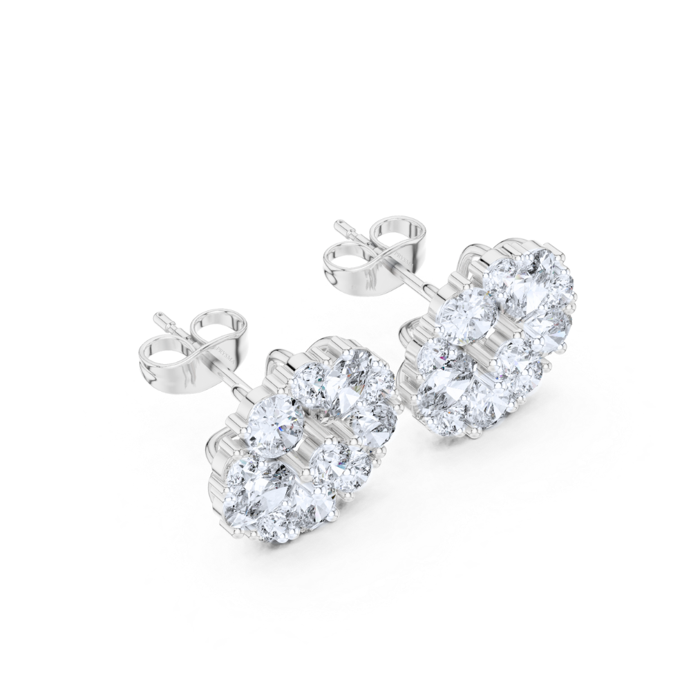 Aurora Bloom Diamond Stud Earrings