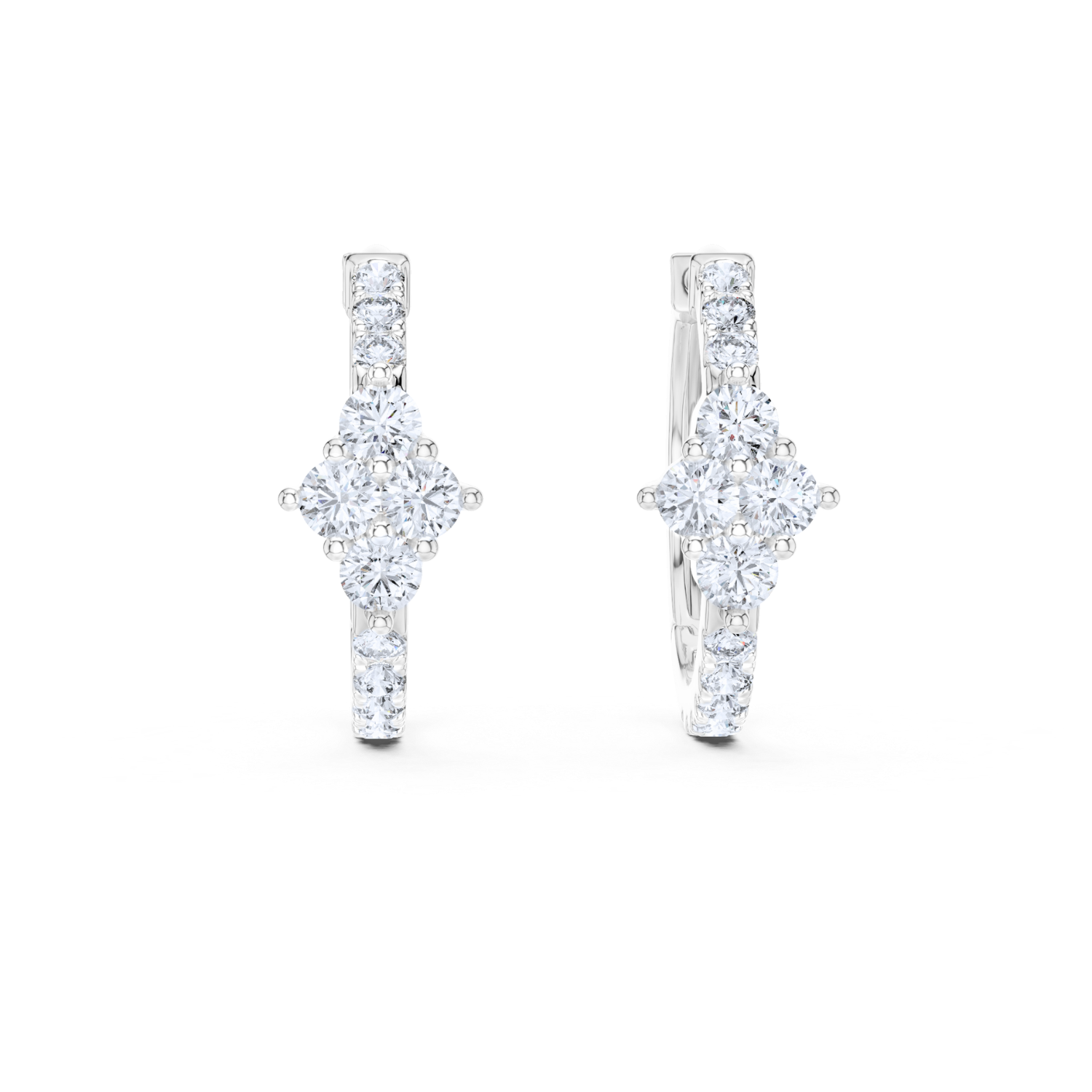 Ethereal Cluster Diamond Huggie Hoops