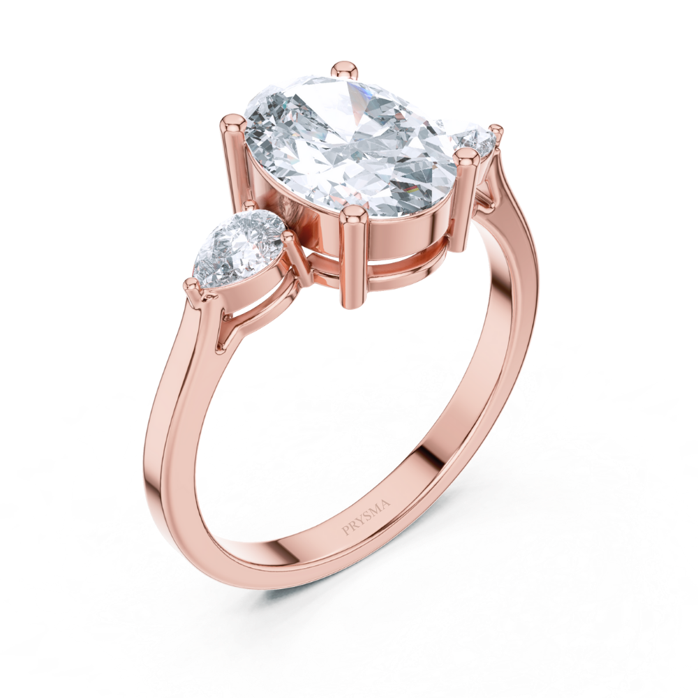 The Celeste Oval Trilogy Ring
