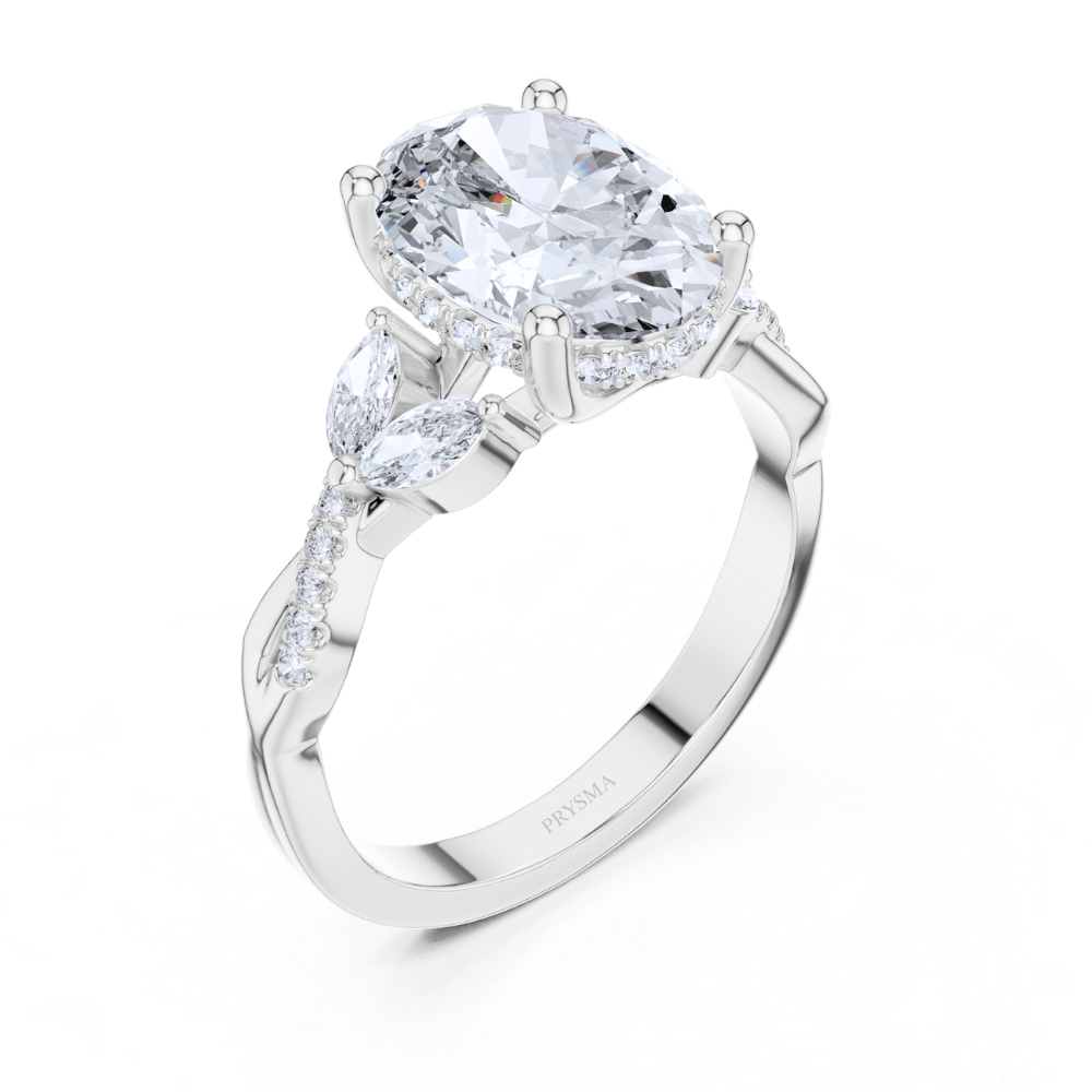 Celestia Oval Marquise Diamond Ring