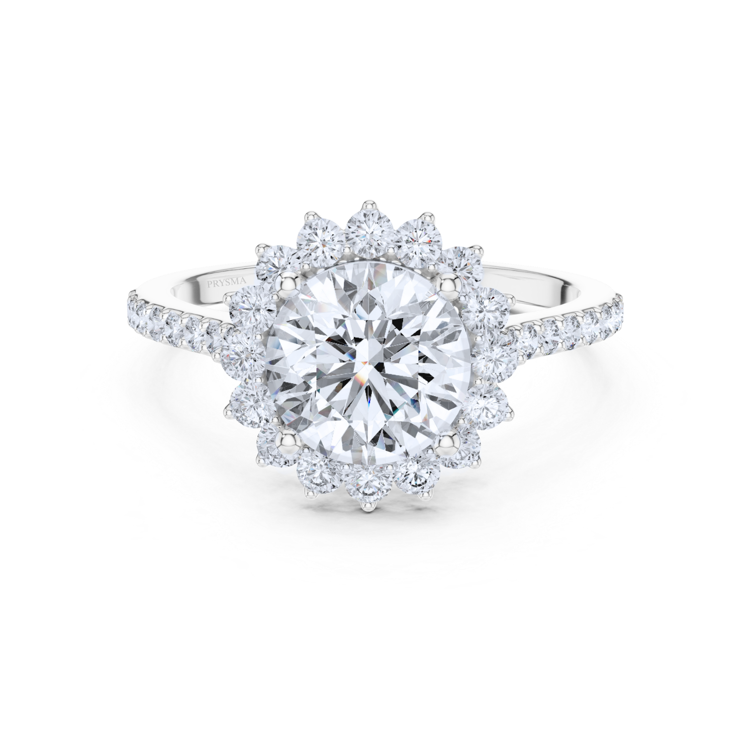 Classic Floral Halo Diamond Ring