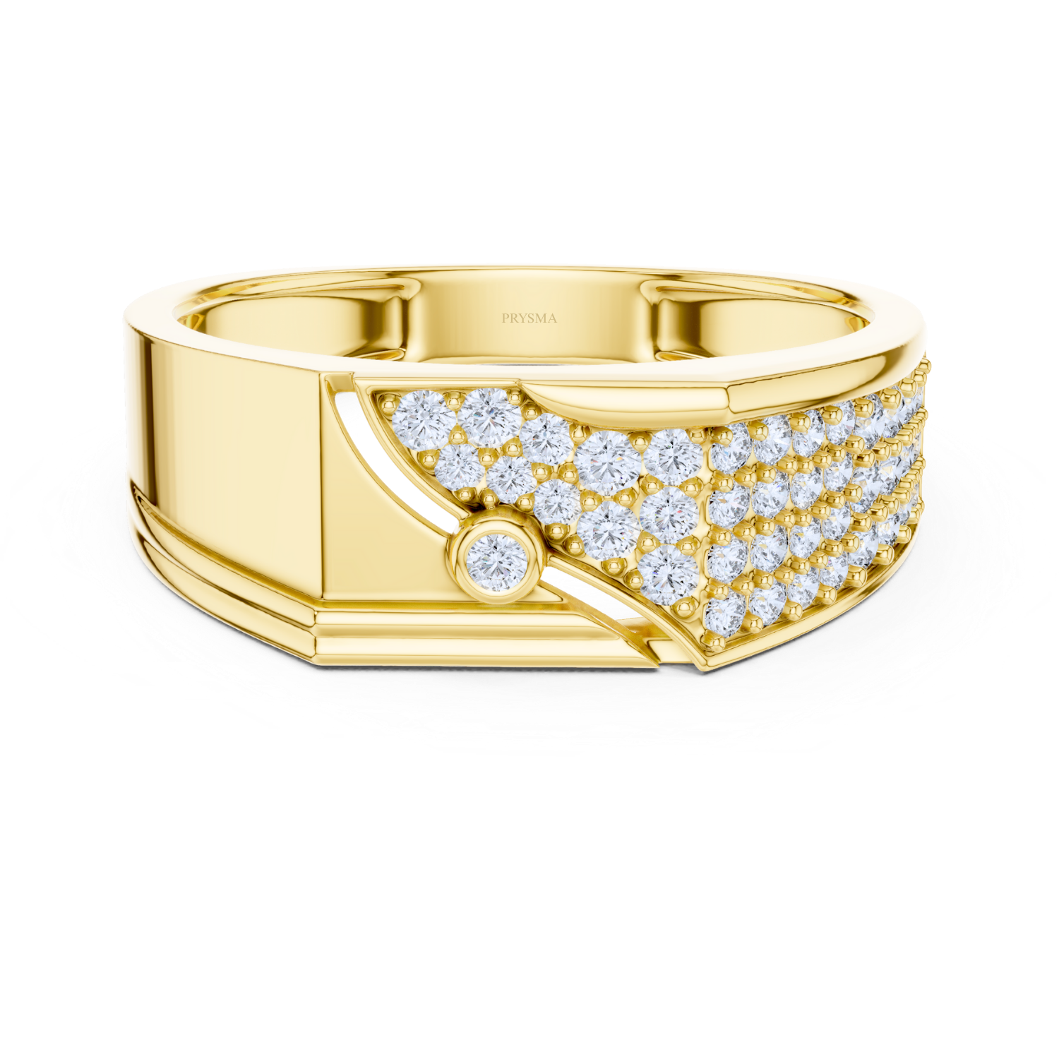Modern Pave Diamond Accent Ring
