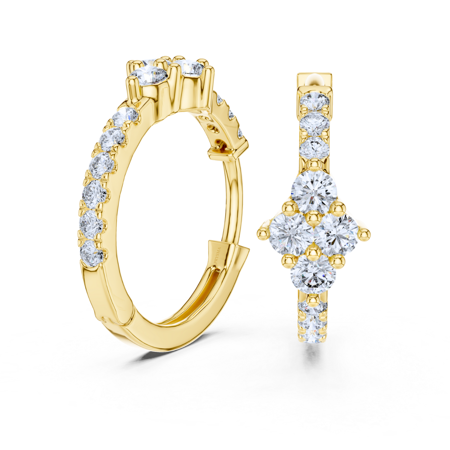 Ethereal Cluster Diamond Huggie Hoops