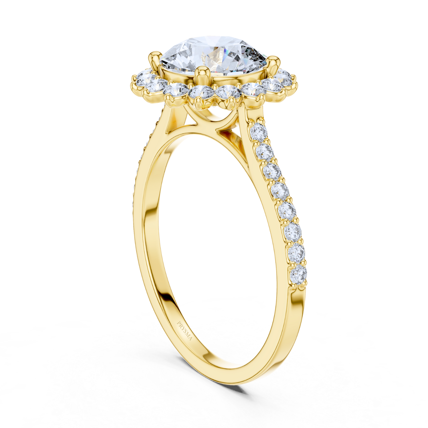 Classic Floral Halo Diamond Ring
