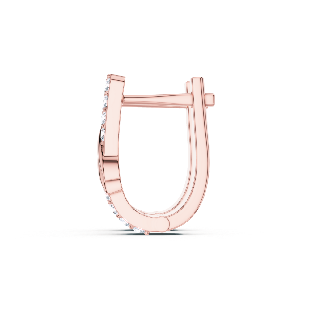 Golden Crest Diamond Huggie Earrings