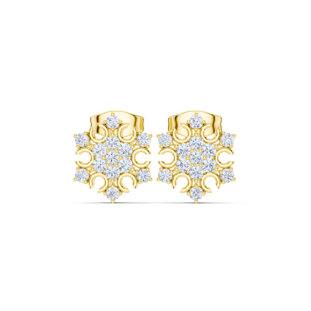Celestial Bloom Diamond Stud Earrings