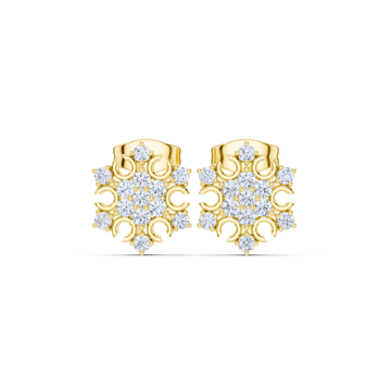 Celestial Bloom Diamond Stud Earrings